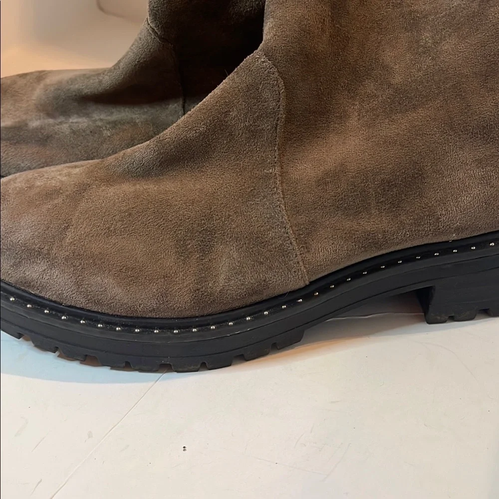 B-Yellow Box Brown Ankle Booties with Suede Finish
